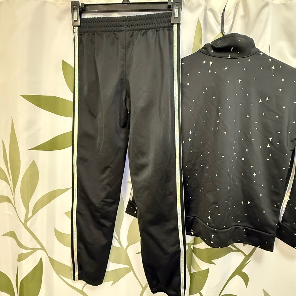 adidas Kids Black Tracksuit with White Accents - Picture 5 of 8